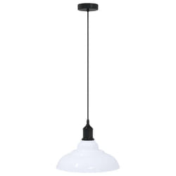 vidaXL Pendant Lamp Height Adjustable E27 Gloss Grey Ã 31 cm Metal - gloss white