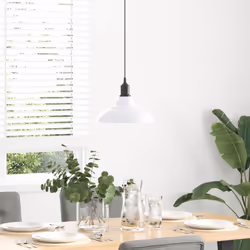 vidaXL Pendant Lamp Height Adjustable E27 Gloss Grey Ã 31 cm Metal - gloss white - Additional view 2