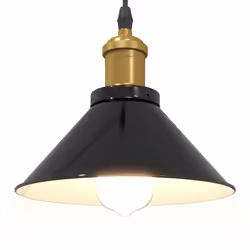 vidaXL Pendant Lamp Height Adjustable E27 Gloss Dark Blue Ã 22 cm Metal - gloss black