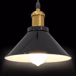vidaXL Pendant Lamp Height Adjustable E27 Gloss Dark Blue Ã 22 cm Metal - gloss black - Additional view 4
