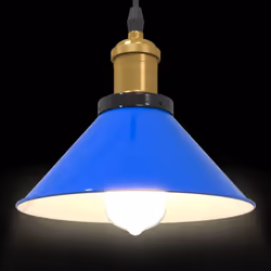 vidaXL Pendant Lamp Height Adjustable E27 Gloss Dark Blue Ã 22 cm Metal - gloss dark blue - Additional view 5