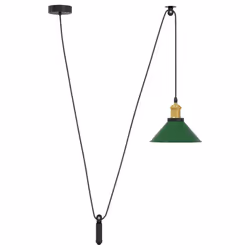 vidaXL Pendant Lamp Height Adjustable E27 Gloss Dark Blue à 22 cm Metal - gloss green
