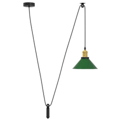vidaXL Pendant Lamp Height Adjustable E27 Gloss Dark Blue Ã 22 cm Metal - gloss green