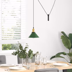 vidaXL Pendant Lamp Height Adjustable E27 Gloss Dark Blue Ã 22 cm Metal - gloss green