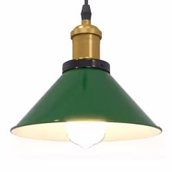 vidaXL Pendant Lamp Height Adjustable E27 Gloss Dark Blue Ã 22 cm Metal - gloss green - Additional view 4