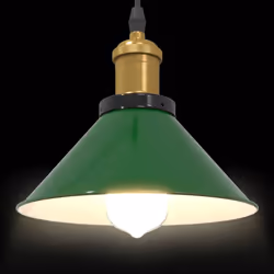vidaXL Pendant Lamp Height Adjustable E27 Gloss Dark Blue Ã 22 cm Metal - gloss green - Additional view 5