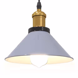 vidaXL Pendant Lamp Height Adjustable E27 Gloss Grey Ã 22 cm Metal - Additional view 4