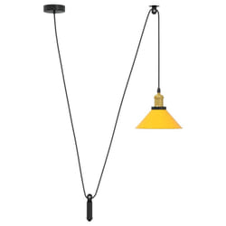 vidaXL Pendant Lamp Height Adjustable E27 Gloss Dark Blue Ã 22 cm Metal - gloss yellow