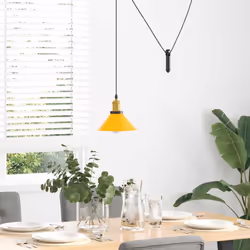 vidaXL Pendant Lamp Height Adjustable E27 Gloss Dark Blue Ã 22 cm Metal - gloss yellow
