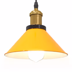 vidaXL Pendant Lamp Height Adjustable E27 Gloss Dark Blue Ã 22 cm Metal - gloss yellow - Additional view 4