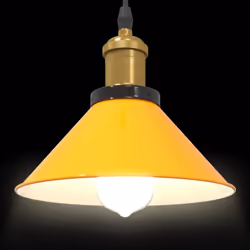 vidaXL Pendant Lamp Height Adjustable E27 Gloss Dark Blue Ã 22 cm Metal - gloss yellow - Additional view 5