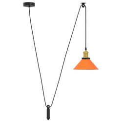 vidaXL Pendant Lamp Height Adjustable E27 Gloss Dark Blue Ã 22 cm Metal - gloss orange