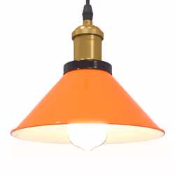 vidaXL Pendant Lamp Height Adjustable E27 Gloss Dark Blue Ã 22 cm Metal - gloss orange - Additional view 4
