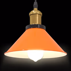 vidaXL Pendant Lamp Height Adjustable E27 Gloss Dark Blue Ã 22 cm Metal - gloss orange - Additional view 5