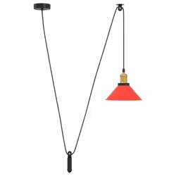 vidaXL Pendant Lamp Height Adjustable E27 Gloss Dark Blue à 22 cm Metal - gloss red