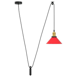 vidaXL Pendant Lamp Height Adjustable E27 Gloss Dark Blue Ã 22 cm Metal - gloss red