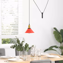 vidaXL Pendant Lamp Height Adjustable E27 Gloss Dark Blue Ã 22 cm Metal - gloss red
