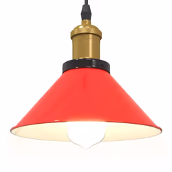 vidaXL Pendant Lamp Height Adjustable E27 Gloss Dark Blue Ã 22 cm Metal - gloss red - Additional view 4
