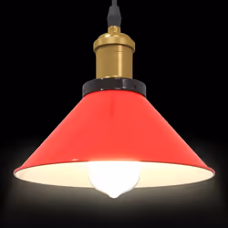 vidaXL Pendant Lamp Height Adjustable E27 Gloss Dark Blue Ã 22 cm Metal - gloss red - Additional view 5