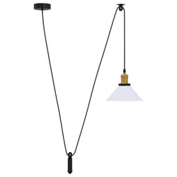 vidaXL Pendant Lamp Height Adjustable E27 Gloss Dark Blue Ã 22 cm Metal - gloss white