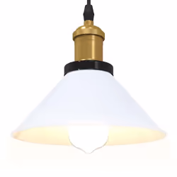 vidaXL Pendant Lamp Height Adjustable E27 Gloss Dark Blue Ã 22 cm Metal - gloss white - Additional view 4