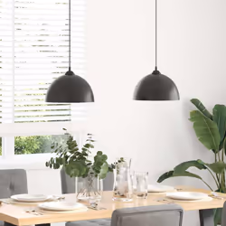 vidaXL Pendant Lamps 2 pcs Height Adjustable E27 Black Ã 30 cm Metal - Additional view 2