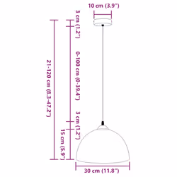 vidaXL Pendant Lamps 2 pcs Height Adjustable E27 White Ã 30 cm Metal - Additional view 2