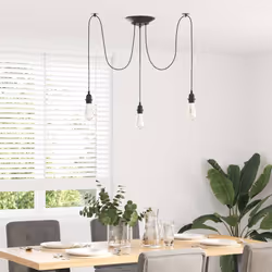 vidaXL PendantÃÂ Lamp with 5 Lamp Holders E27 Black Metal spider pendant light - with 3 lamp holders - Additional view 2