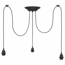 vidaXL PendantÃÂ Lamp with 5 Lamp Holders E27 Black Metal spider pendant light - with 3 lamp holders - Additional view 4
