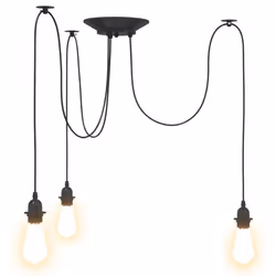 vidaXL PendantÃÂ Lamp with 5 Lamp Holders E27 Black Metal spider pendant light - with 3 lamp holders - Additional view 5