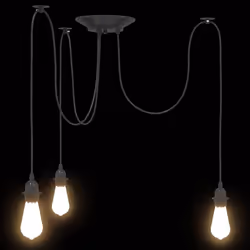 vidaXL PendantÃÂ Lamp with 5 Lamp Holders E27 Black Metal spider pendant light - with 3 lamp holders - Additional view 6
