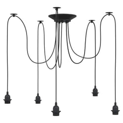 vidaXL PendantÃÂ Lamp with 5 Lamp Holders E27 Black Metal spider pendant light - with 5 lamp holders