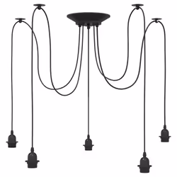 vidaXL PendantÃÂ Lamp with 5 Lamp Holders E27 Black Metal spider pendant light - with 5 lamp holders - Additional view 4