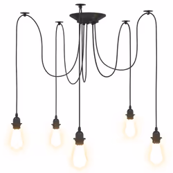 vidaXL PendantÃÂ Lamp with 5 Lamp Holders E27 Black Metal spider pendant light - with 5 lamp holders - Additional view 5