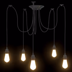vidaXL PendantÃÂ Lamp with 5 Lamp Holders E27 Black Metal spider pendant light - with 5 lamp holders - Additional view 6