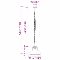 vidaXL Pendant Lamp E27 Black Ã 31 cm Iron pendant lighting