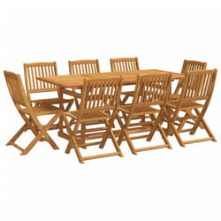 vidaXL Garden Dining Set 9 Piece Outdoor Table and Chair Solid Wood Acacia