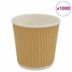 vidaXL Paper Coffee Cups Disposable Cup Coffee Hot Beverage Cup 500 pcs Brown - 100ml