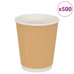 vidaXL Paper Coffee Cups Disposable Cup Coffee Hot Beverage Cup 500 pcs Brown - 200ml