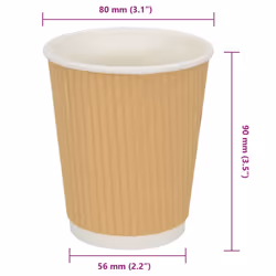 vidaXL Paper Coffee Cups Disposable Cup Coffee Hot Beverage Cup 500 pcs Brown - 200ml
