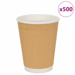 vidaXL Paper Coffee Cups Disposable Cup Coffee Hot Beverage Cup 500 pcs Brown - 300ml