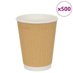 vidaXL Paper Coffee Cups Disposable Cup Coffee Hot Beverage Cup 500 pcs Brown - 300ml