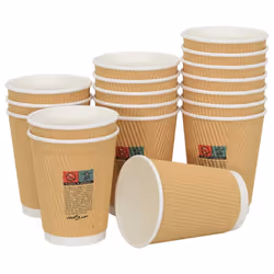 vidaXL Paper Coffee Cups Disposable Cup Coffee Hot Beverage Cup 500 pcs Brown - 300ml