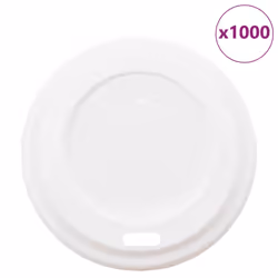 vidaXL Paper Coffee Cup Lids Coffee Disposable Cup Lids 1000 pcs White Plastic - 60 mm