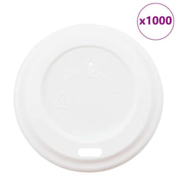 vidaXL Paper Coffee Cup Lids Coffee Disposable Cup Lids 1000 pcs White Plastic - 60 mm