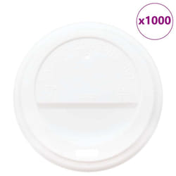 vidaXL Paper Coffee Cup Lids Coffee Disposable Cup Lids 1000 pcs White Plastic - 80 mm