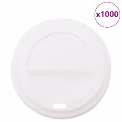 vidaXL Paper Coffee Cup Lids Coffee Disposable Cup Lids 1000 pcs White Plastic - 90 mm