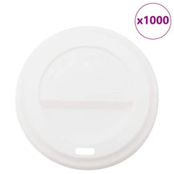 vidaXL Paper Coffee Cup Lids Coffee Disposable Cup Lids 1000 pcs White Plastic - 90 mm