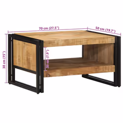 vidaXL Coffee Table 70x50x38 cm Solid Rough Wood Mango side table