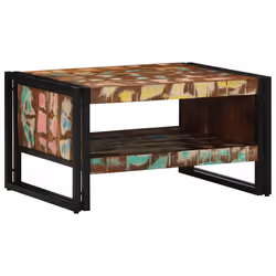 vidaXL Coffee Table Multicolour 70x50x38 cm Solid Wood Reclaimed side table
